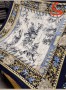 روسری ابریشم ژاکارد وارداتی سرمه ای کد C25627