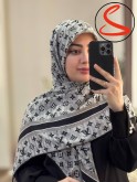 روسری نخی طرح برند 2 کد C25655