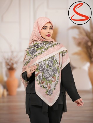 روسری سیا اسکارف گلدار گلبهی کد C25753