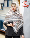 روسری سیا اسکارف گل و زنجیر صورتی لایت کد C26033