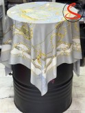 روسری ابریشم ژاکارد وارداتی طوسی کد C26187