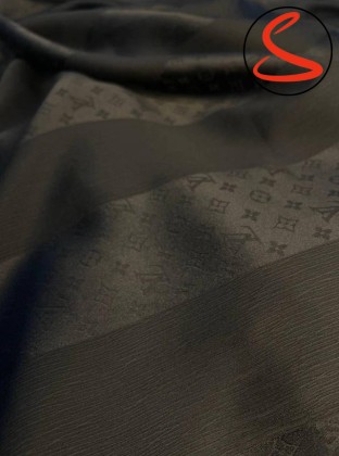 روسری خطی ژاکارد وارداتی مشکی کد C26404