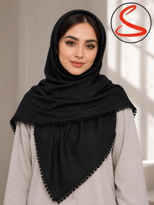 روسری وال اسلپ دور عدسی مشکی کد C26453