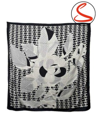 روسری ابریشمی مشکی کد C26467