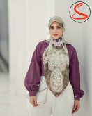 ابریشم ژاکارد وارداتی زیتونی کد C26537